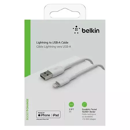 BELIKN BOOST CHARGE LIGHTNING TO USB-A CABLE 1M | WHITE